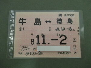 189.JR四国 牛島 発駅固定 通学 定期券