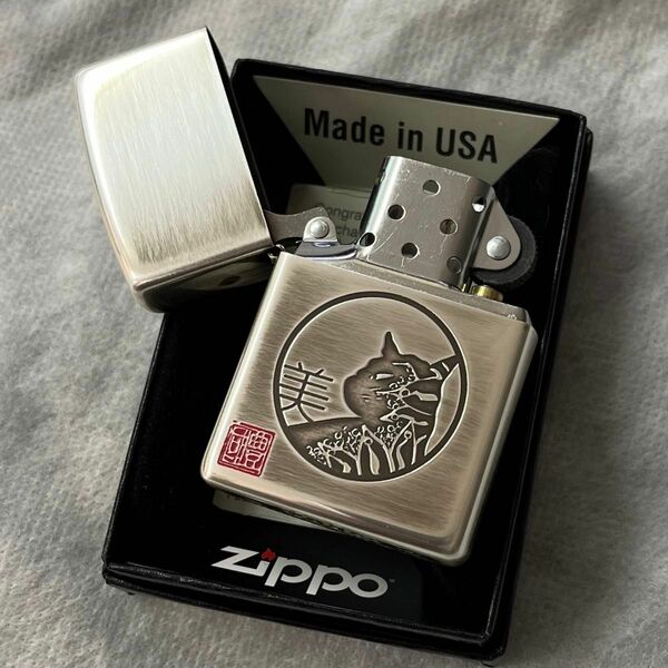 ZIPPO 新品　見返り美人　猫　シルバーいぶし　本多豊国　ネコ　ジッポー　コレクション