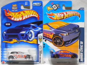 HOT WHEELS / ホンダ シビック (2003 FIRST EDITIONS/銀) + ホンダ シビック SI (2012 #160/濃青) 開封用２台セット