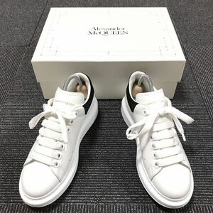 【アレキサンダーマックイーン】本物 ALEXANDER MCQUEEN 白 24cm オーバーサイズ スニーカー シューズ レザー レディース イタリア製 37 箱