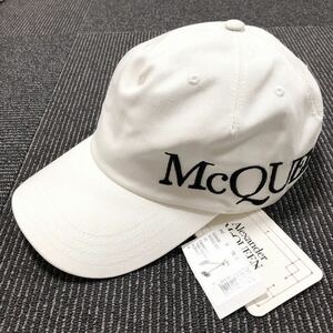 未使用品【アレキサンダーマックイーン】本物 Alexander McQUEEN ベースボールキャップ ロゴ L/59 コットン 帽子 メンズ レディース 伊製