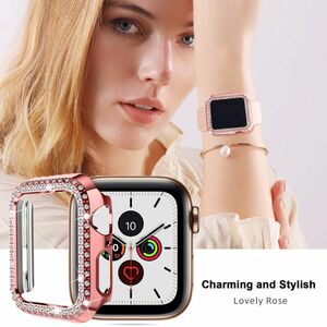 Apple Watch カバー 38mm 保護ケース PC素材　ローズピンク アップルウォッチ 