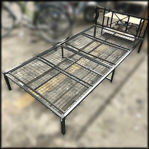 * single bed frame * steel black bed used Sapporo new koto .