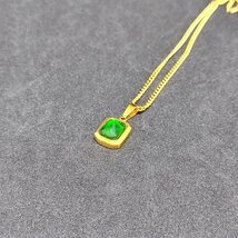 Emerald 18k Gold Plated レディース ネックレス 18K 印字あり k18 金 エメラルド_画像5