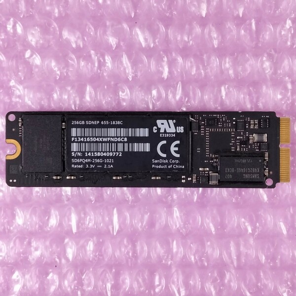 【動作確認済み】Apple純正SSD 256GB (SanDisk製) Mac対応