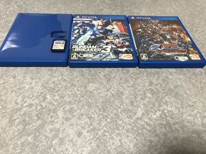 PS Vita ソフト 3本セット ガンダムブレイカー2（ソフトのみ）と3/機動戦士ガンダム エクストリームバーサスフォース 中古