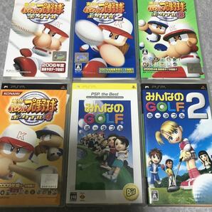 PSP ソフト 6本セット 実況パワフルプロ野球1と2と3と4/みんなのゴルフ1と2 中古