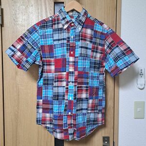 ユナイテッドアローズ 半袖シャツ メンズS パッチワーク チェック柄 日本製