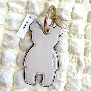  Coach Bear bear leather bag charm white key holder 