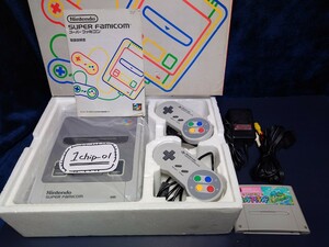 任天堂 スーパーファミコン 1chip 後期 本体美品 説明書(シリアル不一致) コントローラ アダプタ ケーブル ソフト１本 すぐ遊べるセット