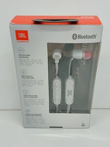 イヤホン/JBL by HARMAN ワイヤレスインイヤーヘッドフォン T110BT ホワイト/4968929027712/ブルートゥース/未開封品【A006】