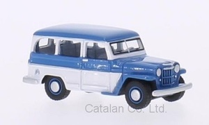 1/87 ジープ ウィリー ステーションワゴン 青 白 ブルー ホワイト Jeep Willys Station Wagon 1954 梱包サイズ60