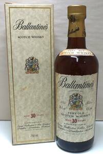 12K 未開栓 箱付 Ballantine's 30 YEARS バランタイン 30年 旧ボトル ラベル VERY OLD ベリーオールド 750ml 43% 1円スタート