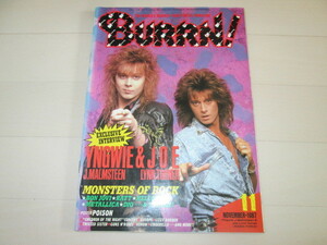 BURRN!　1987年11月号　表紙　Yngwie & Joe Lynn Turner　ポスター　POISON