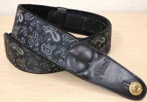 RightON! STRAPS/ライトオン ストラップス ギターストラップ PAISLEY/ペイズリー柄 ブラック 楽器/弦楽器/ギター/ベース 現状品 『ZK26』