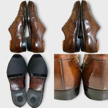 【送料無料】CROCKETT&JONES クロケット&ジョーンズ UK6.5 25.0 セミブローグ ダークブラウン 革靴 メダリオン 茶 レザー ストレートチップ_画像5