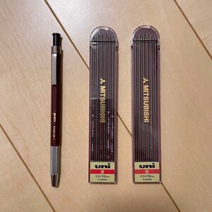 ユニホルダー 三菱 替芯 シャーペン ペン uni B 2.0×130mm レトロ 黒 シャープペンシル 昭和レトロ