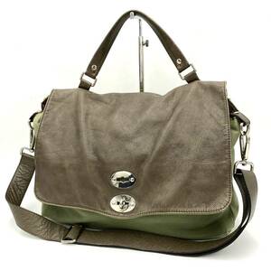 I *. height. one goods ' Italy made ' ZANELLATO The nela-toPOSTINA Poe z tea na50'S post man 2WAY shoulder handbag tote bag 