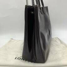 C ☆ 高級感溢れる!! 'フランス製' Longchamp ロンシャン レザー ハンドバッグ 手提げ トートバッグ BRN 焦げ茶 レディース 保存袋付き 鞄_画像5