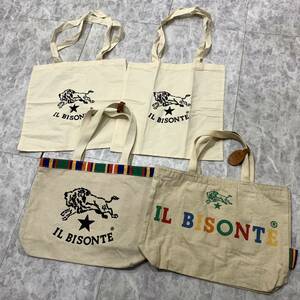 1円~ ☆ 人気モデル!! '豪華まとめ売り4点セット' IL BISONTE イルビゾンテ キャンバス トートバッグ ハンドバッグ ショッパーバッグ 鞄