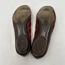 E ＊ イタリア製 '高級婦人靴' Salvatore Ferragamo サルヴァトーレフェラガモ 本革 フラット パンプス / バレエシューズ 6C 23cm _画像5