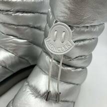 1円~ ＊ イタリア製 '高級婦人靴' MONCLER モンクレール GAIA スノーブーツ / ダウンブーツ EU39 24.5cm レディース シューズ SILVER _画像8