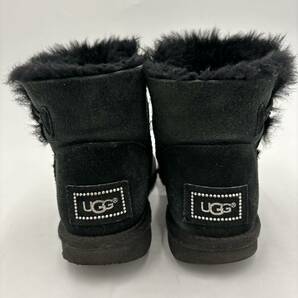 G＊ 人気モデル 'スワロフスキー装飾' UGG アグ MINI BAILEY BUTTON BLING ミニベイリーボタンブリング 本革 ムートン ブーツ 23cm 1003889の画像5