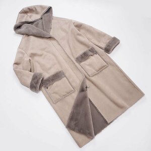 [ beautiful goods ] Ingeborg beige mouton manner reversible with a hood coat / size 11 number /2021AWkore/B11-405