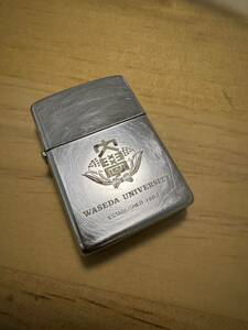 早稲田大学　ジッポー　ZIPPO　４３年前に大学生協で購入　ちゃんと使えます！　