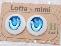 【Type6　アクアブルー　B品】レジンアイ 22mm相当 Lotta mimi_画像1