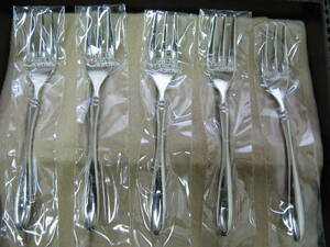 AZUMAazuma* imperial *hime Fork 5 pcs set *18-18 stainless steel * unused storage goods 