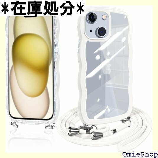 iPhone15 用 ケース ショルダー クリア アイ 意 個性 可愛い かわいい 韓国 薄型 耐衝撃 ホワイト 6