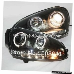 右ハンドル、日本光軸仕様 VW Sagitar Golf 5LEDヘッドライトAngelEyes 2003- 2008年SONARスタイル For VW Sagitar Golf 5 LED Head light