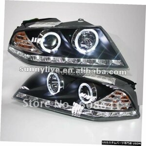 右ハンドル、日本光軸仕様 シュコダオクタビアLEDヘッドランプエンジェルアイズ2007-2009 For VW for Skoda Octavia LED Headlamp Angel