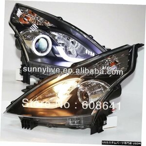 右ハンドル、日本光軸仕様 ティアナエンジェルアイズLEDヘッドランプforNISSAN 2008-11 V1タイプ Teana Angel Eyes LED Head Lamp for NIS