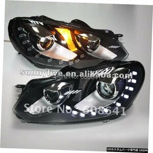 右ハンドル、日本光軸仕様 VWゴルフ6LEDヘッドライト用BiXenonプロジェクターレンズ2010?2012 V1タイプ For VW Golf 6 LED Head light Bi