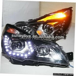 右ハンドル、日本光軸仕様 スバルアウトバックLEDエンジェルアイズヘッドライト2010-12PW For Subaru Outback LED Angel Eyes Head Light