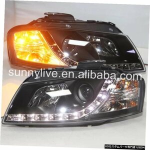 右ハンドル、日本光軸仕様 アウディA3用LEDヘッドライト2003-2007年ハロゲン規格のオリジナルカー LED Head Light with projector lens Fo