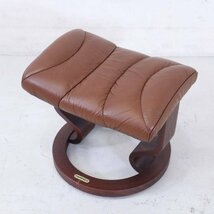 EKORNES エコーネス 総革 ストレスレスチェア リクライニングチェア オットマン付き ブラウン 北欧ノルウェー ○□766h03_画像9