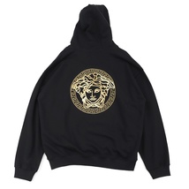 新品同様 フェンディ VERSACE フェンダーチェ スウェットパーカー フーディー ビッグサイズ メンズ コットン 黒 金 3XL ロゴ刺繍 FENDI_画像6