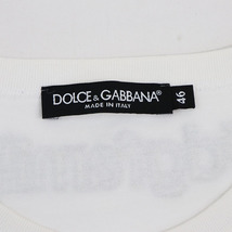 美品 ドルチェアンドガッバーナ #dgfamily ワッペン 半袖Ｔシャツ メンズ 白 黒 マルチ 46 クルーネック コットン DOLCE&GABBANA_画像8