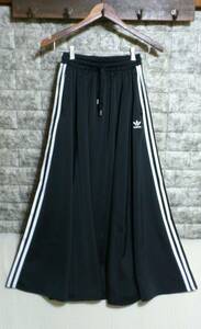 正規・黒・伸縮性ウエスト・adidas Originals アディダス オリジナルス LONG SATIN SKIRT サテンロングスカート(FL0039)
