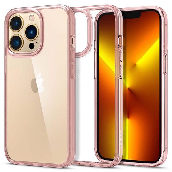iPhone13Proケース クリア 衝撃吸収 (ローズ・クリスタル)