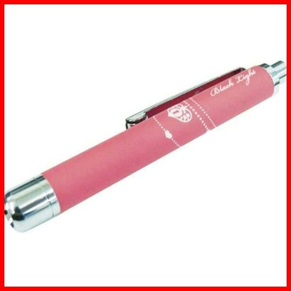 【数量限定】UV-LED ブラックライト ラバー調ペン型 ピンク