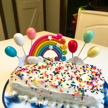 【特価商品】風船 虹 可愛い レインボー 17点セット デコレーション Happy ケーキ Birthday 豪華 バースデー ケ_画像2