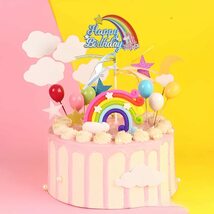 【特価商品】風船 虹 可愛い レインボー 17点セット デコレーション Happy ケーキ Birthday 豪華 バースデー ケ_画像4