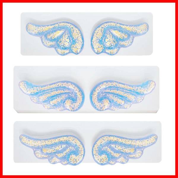 【在庫処分】キーホルダー アクセサリー 手作り DIY ネックレス モールド レジン エポキシ樹脂 装飾 UVレジン 羽根 翼形 