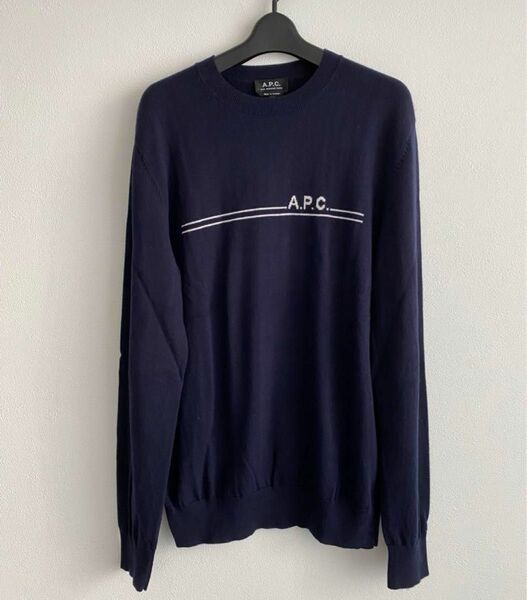 【美品】A.P.C. クルーネックニットセーターネイビー