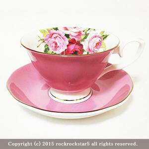 ロイヤルアーデン カップ＆ソーサー ボーンチャイナ カラーシリーズ 薔薇 バラ 桃 ピンク 37138 新品