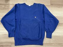 90s 美品 チャンピオン スウェット リコリタグ ロイヤルブルー 無地 赤目 青 Champion reverse weave USA製 チャンピオン リバースウィーブ_画像2